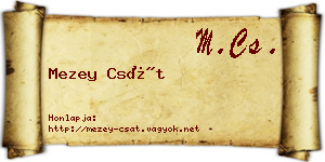 Mezey Csát névjegykártya